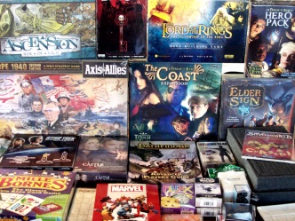 Lord of the Rings Deck Building Game, Walking Dead Card Game, Castle: the Detective Card Game and Star Trek Tactics